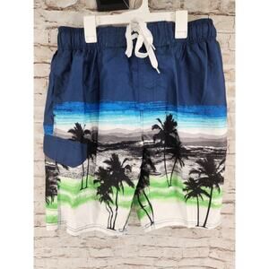 Kanu Surf Swim Trunks Size Large NEW Palm Trees Navy Blue